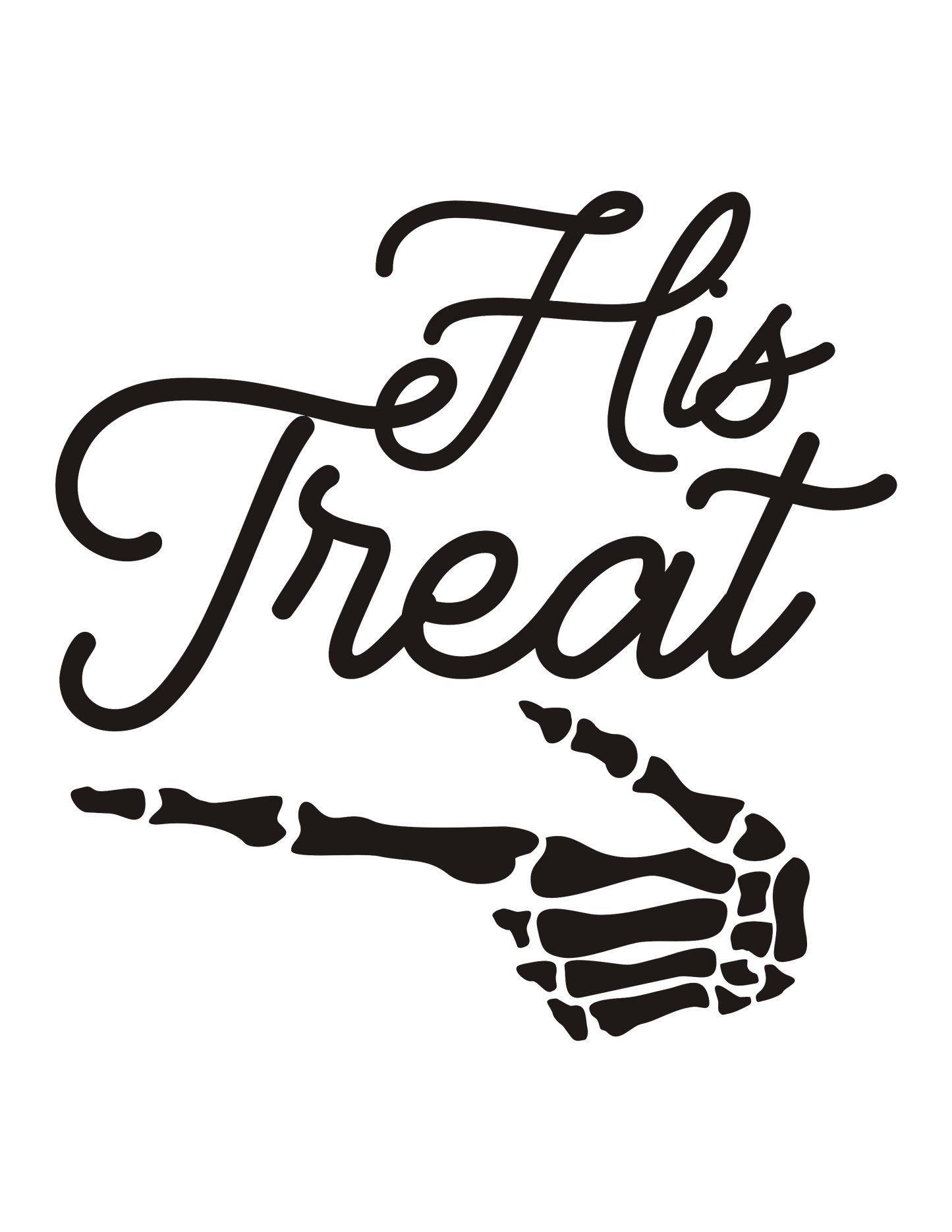 Halloween Couples Her Trick/His Treat Vinyl Graphic for Decals