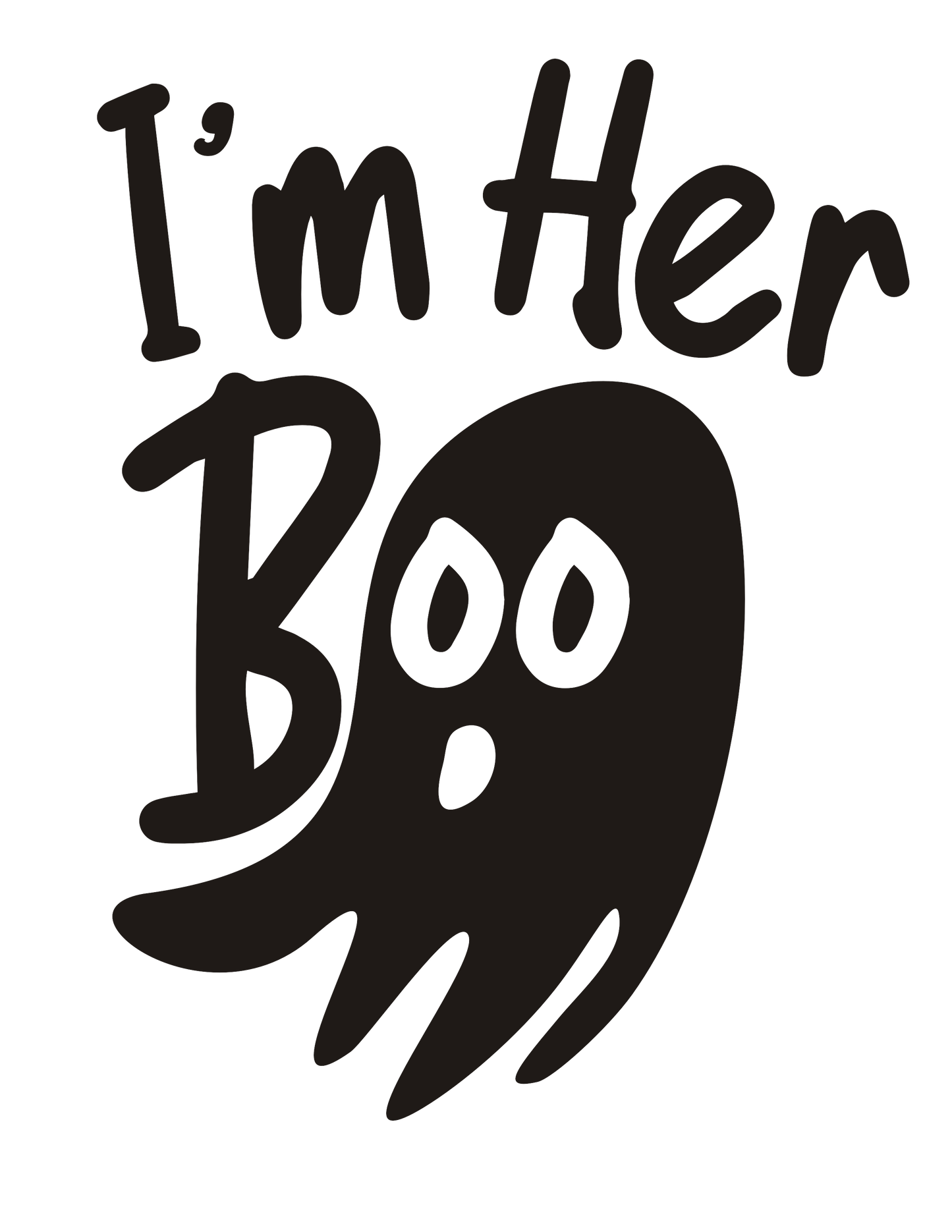 Halloween Couples I'm Her Boo/His Witch Vinyl Graphic for Decals