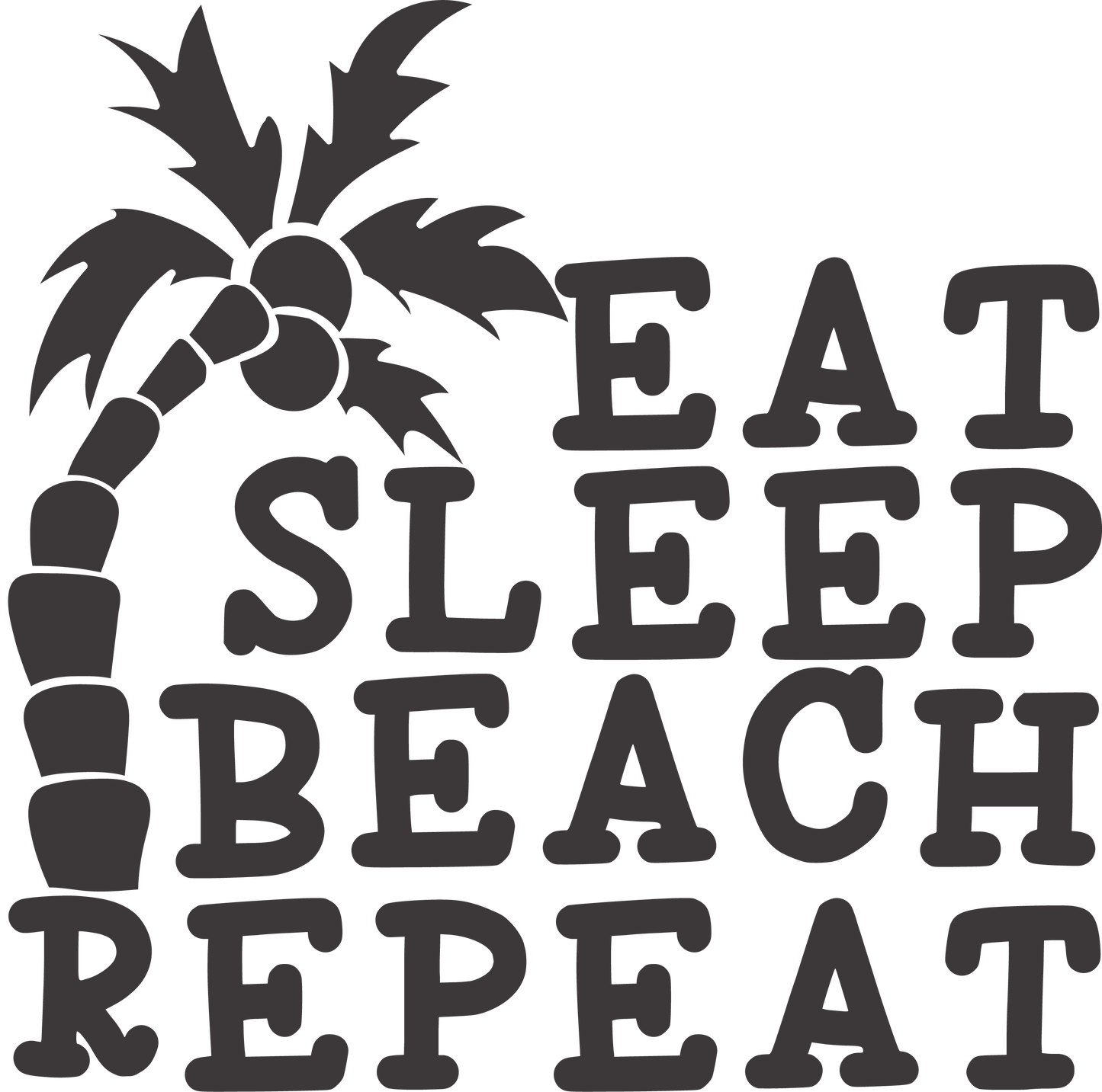 Eat Sleep Beach Repeat Vinyl Graphic for Decals